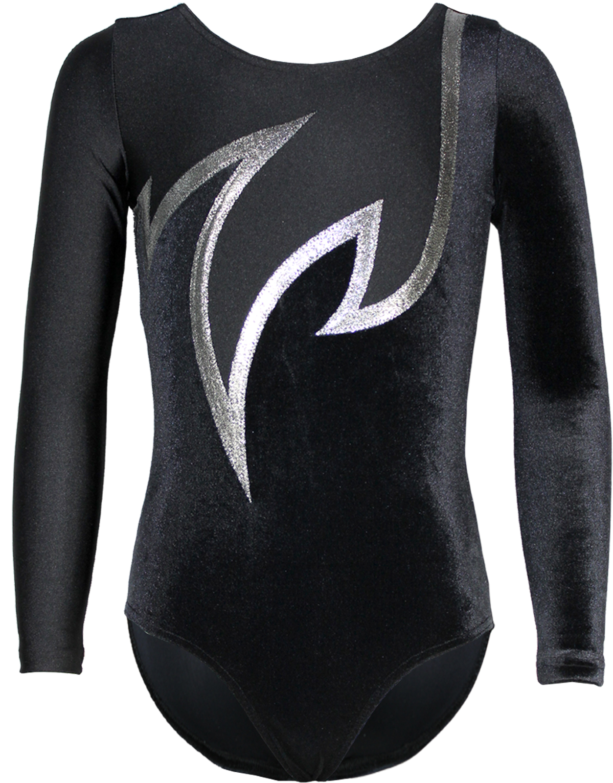 Schwarz-Silber Samt langarm Turnanzug Java Spezial