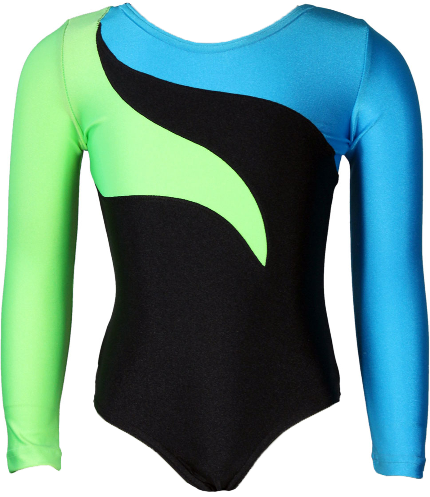 Schwarz-Grün-Türkis Samt langarm Turnanzug Anna mit Strassseine