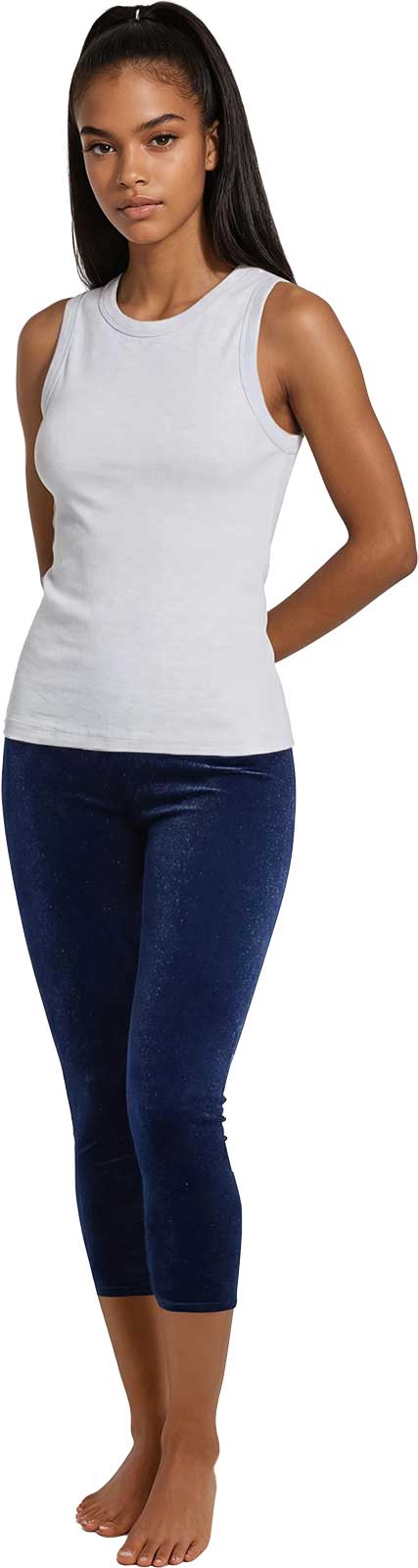 3/4 Samt Caprihose bi-elestisch