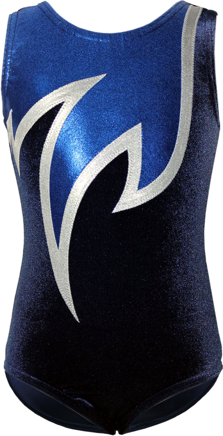 Dunkelblau-Weiß-Royalblau Samt ärmellos Turnanzug Java Spezial