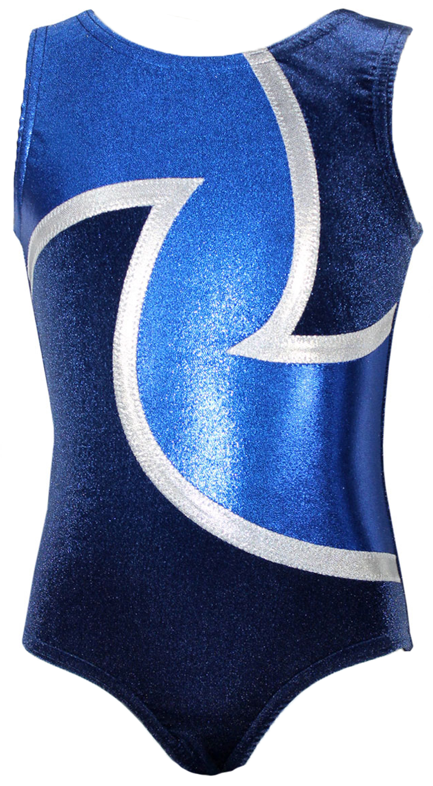 Dunkelblau-Royalblau-Weiß Samt ärmellos Turnanzug 1001 Nacht